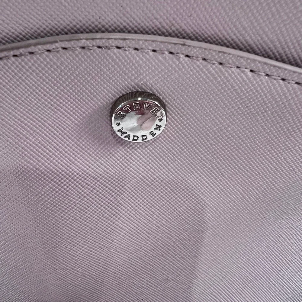 Steve Madden Dusty Pink Saffiano Vegan‎ Leather Winged Satchel Crossbody Bag